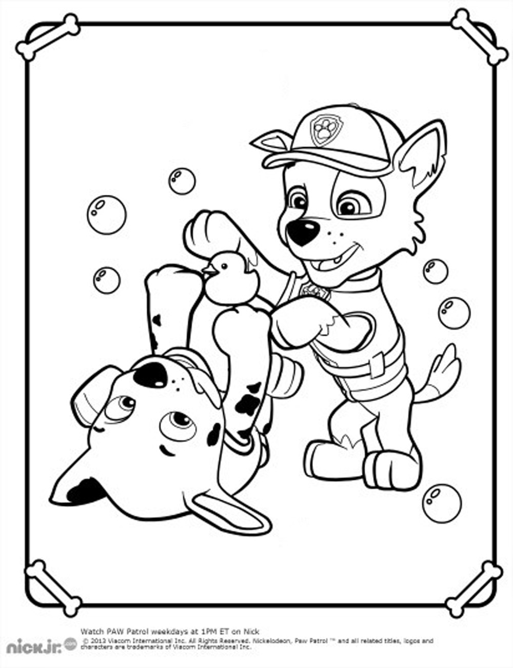 paw patrol summer coloring pages