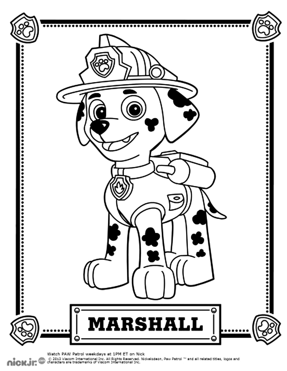 Free Patrol drawing to download and color Paw Patrol Kids Coloring Pages