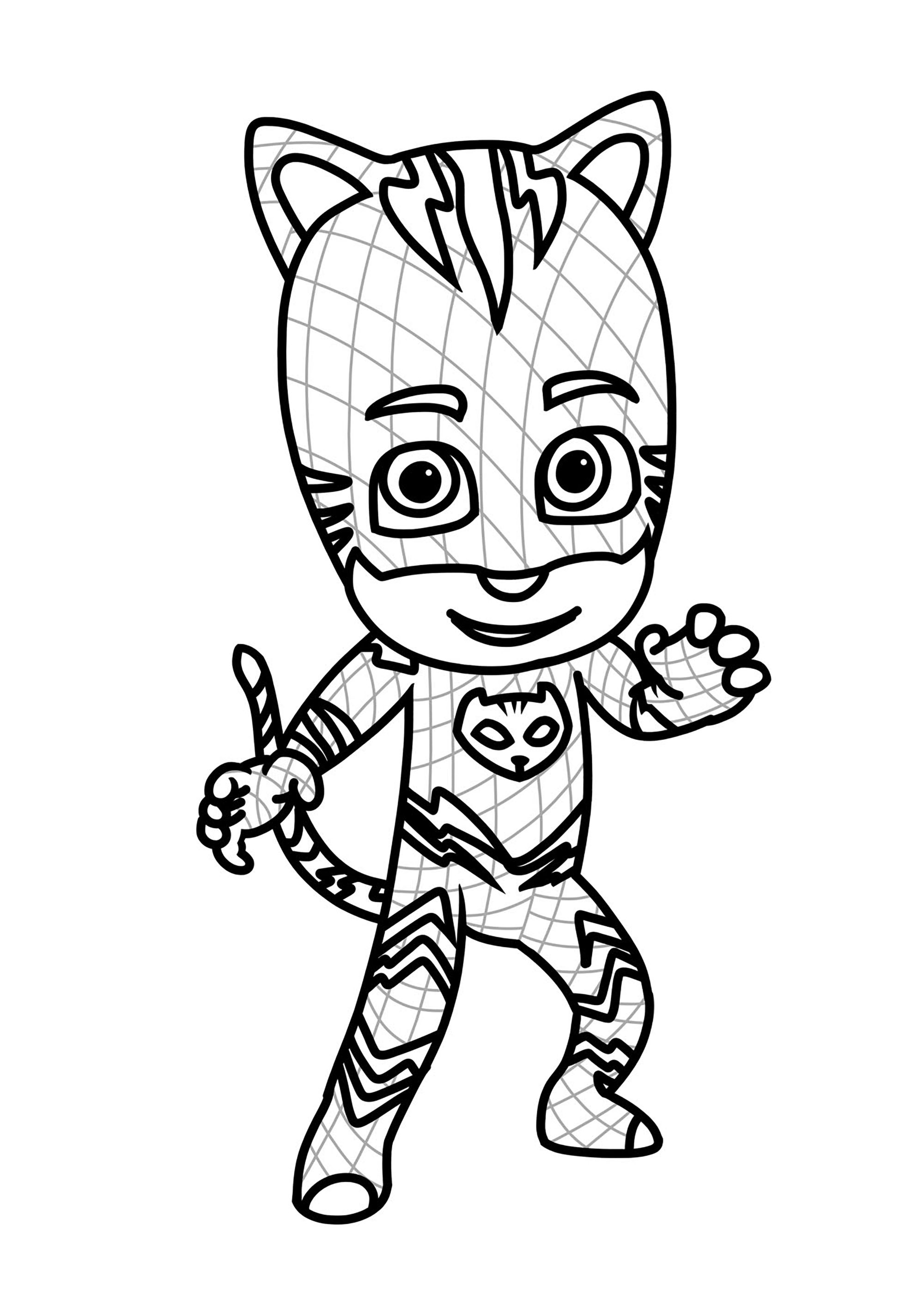 Catboy from PJ Masks Colored Pencils  Drawing Catboy from PJ Masks with  Color Pencils  DrawingTutorials101com