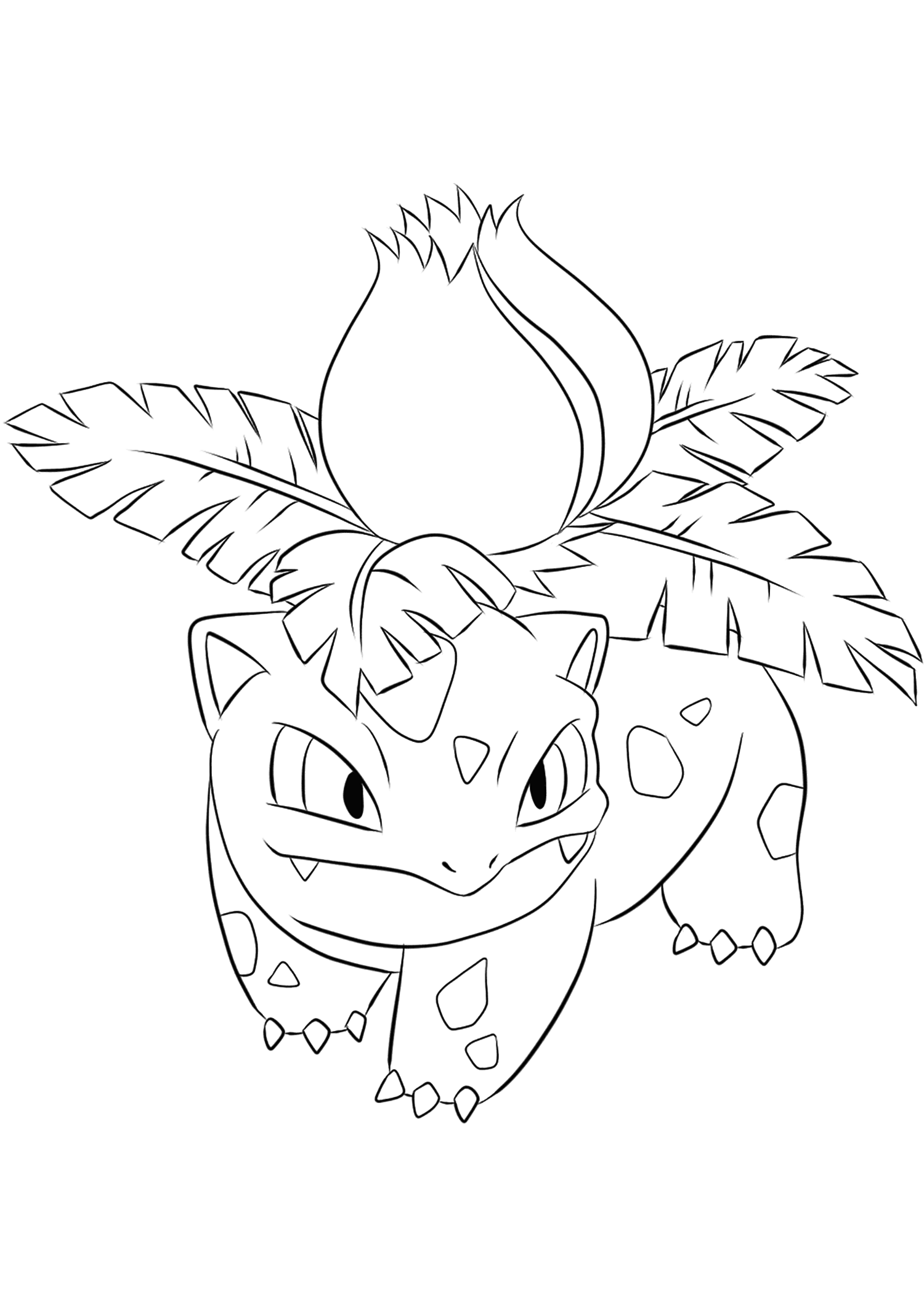 Ivysaur (No.02). Ivysaur Coloring page, Generation I Pokemon of type Grass and PoisonOriginal image credit: Pokemon linearts by Lilly Gerbil'font-size:smaller;color:gray'>Permission: All rights reserved © Pokemon company and Ken Sugimori.