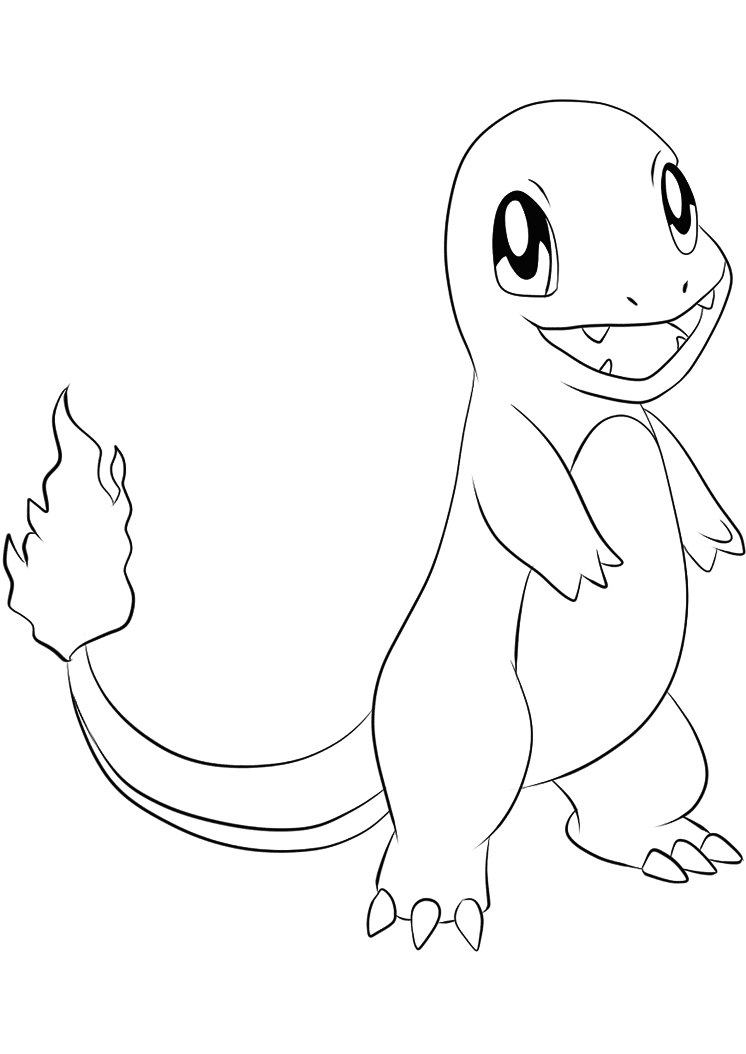 Charmander (No.04). Charmander Coloring page, Generation I Pokemon of type FireOriginal image credit: Pokemon linearts by Lilly Gerbil'font-size:smaller;color:gray'>Permission: All rights reserved © Pokemon company and Ken Sugimori.