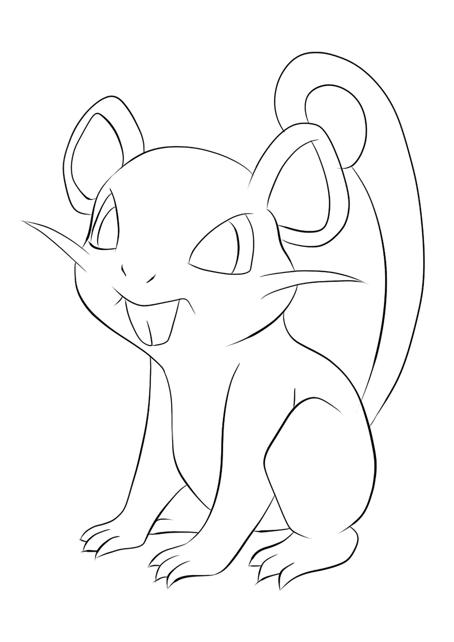 Rattata (No.19). Rattata Coloring page, Generation I Pokemon of type Dark and NormalOriginal image credit: Pokemon linearts by Lilly Gerbil'font-size:smaller;color:gray'>Permission: All rights reserved © Pokemon company and Ken Sugimori.
