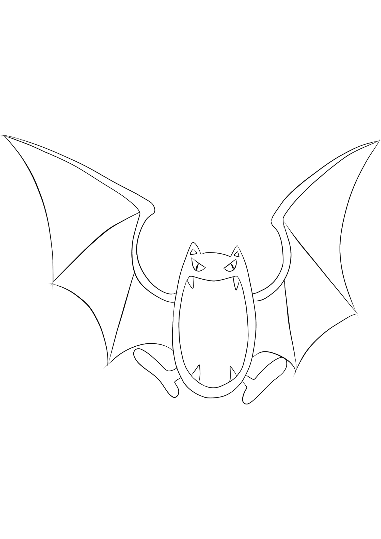 Golbat (No.42). Golbat Coloring page, Generation I Pokemon of type Poison and FlyingOriginal image credit: Pokemon linearts by Lilly Gerbil'font-size:smaller;color:gray'>Permission: All rights reserved © Pokemon company and Ken Sugimori.