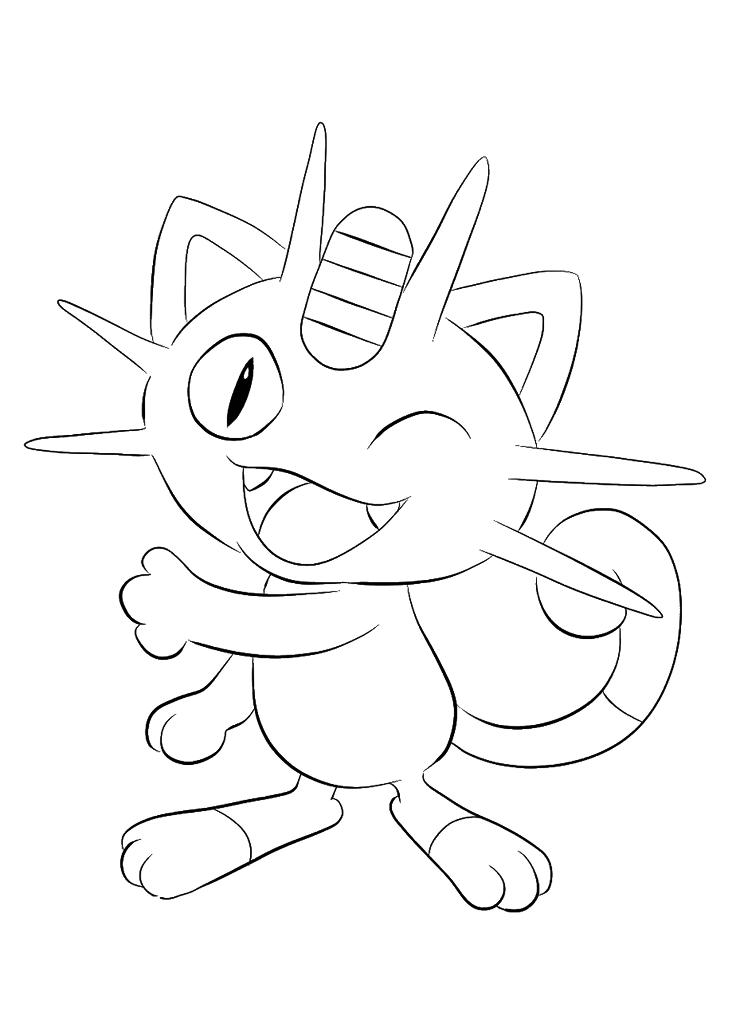 Meowth No.52 : Pokemon Generation I - All Pokemon coloring pages Kids