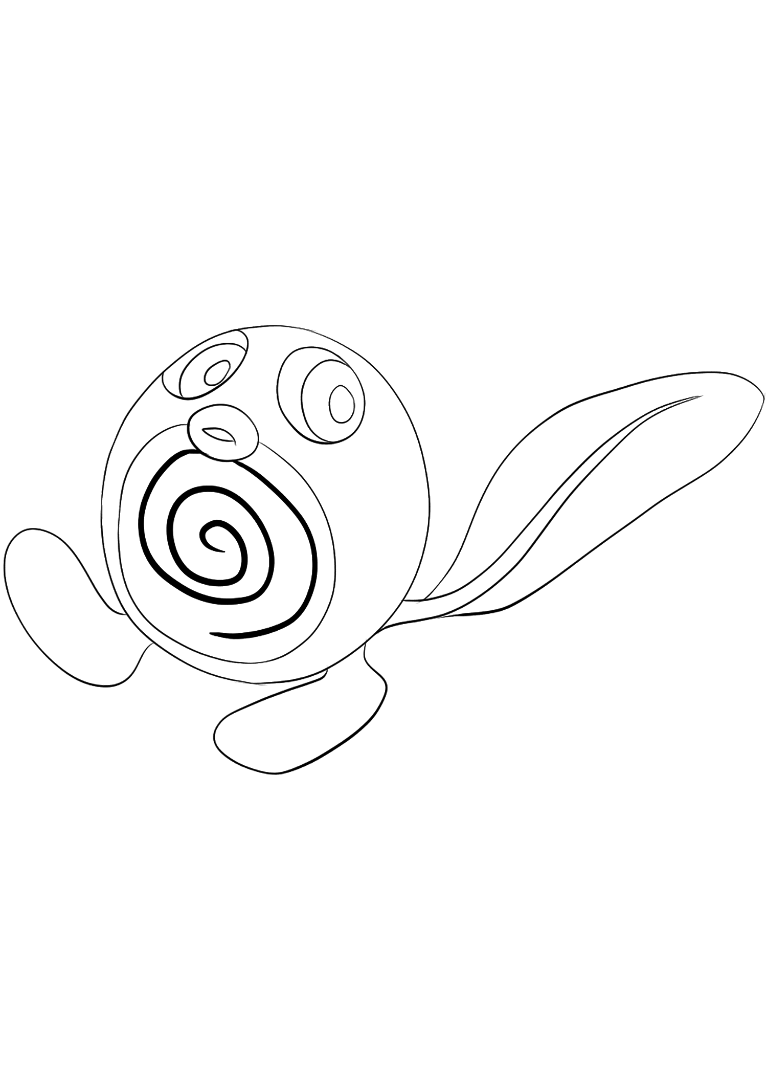 Poliwag (No.60). Poliwag Coloring page, Generation I Pokemon of type WaterOriginal image credit: Pokemon linearts by Lilly Gerbil on Deviantart.Permission:  All rights reserved © Pokemon company and Ken Sugimori.
