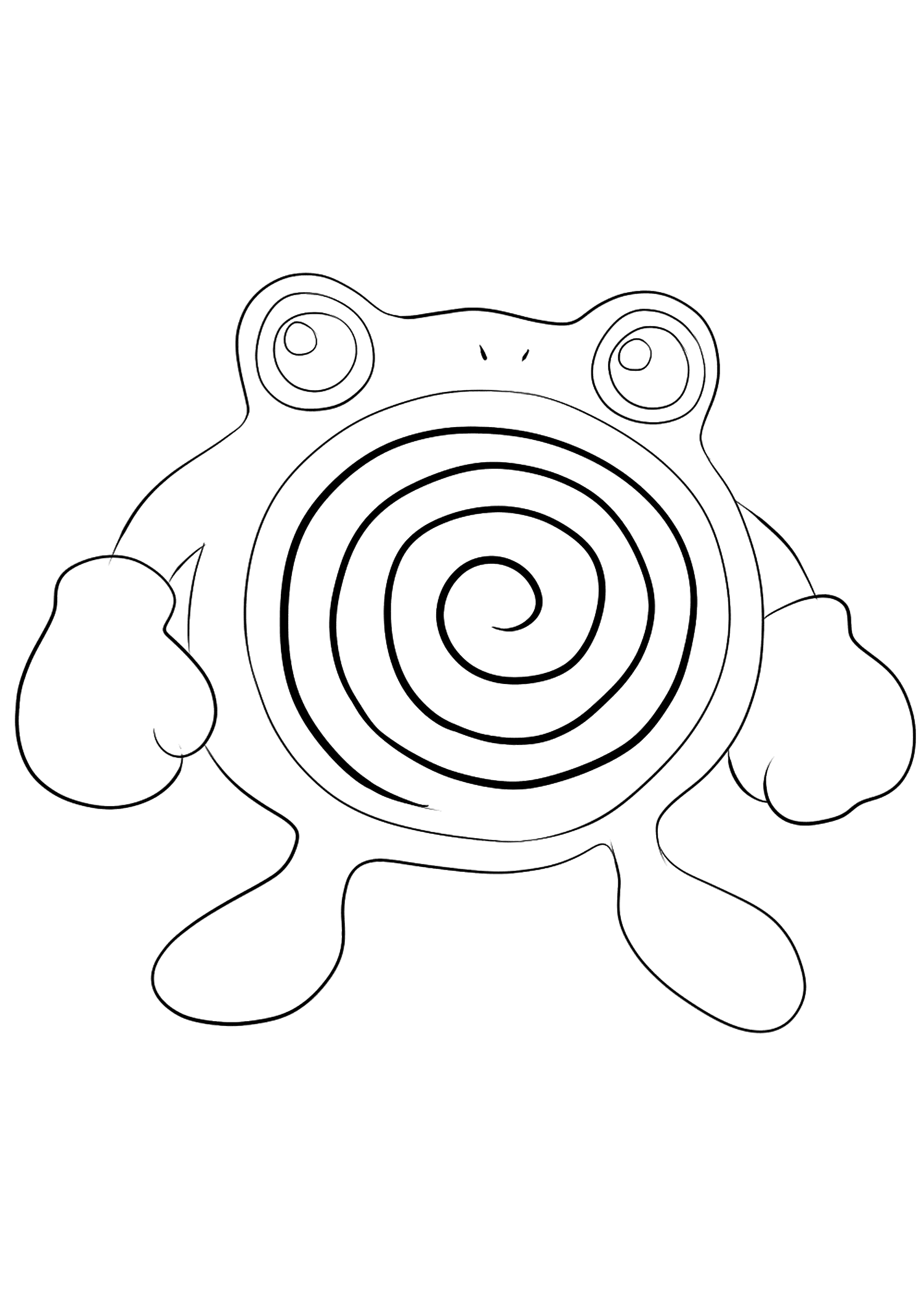 Poliwhirl (No.61). Poliwhirl Coloring page, Generation I Pokemon of type WaterOriginal image credit: Pokemon linearts by Lilly Gerbil on Deviantart.Permission:  All rights reserved © Pokemon company and Ken Sugimori.