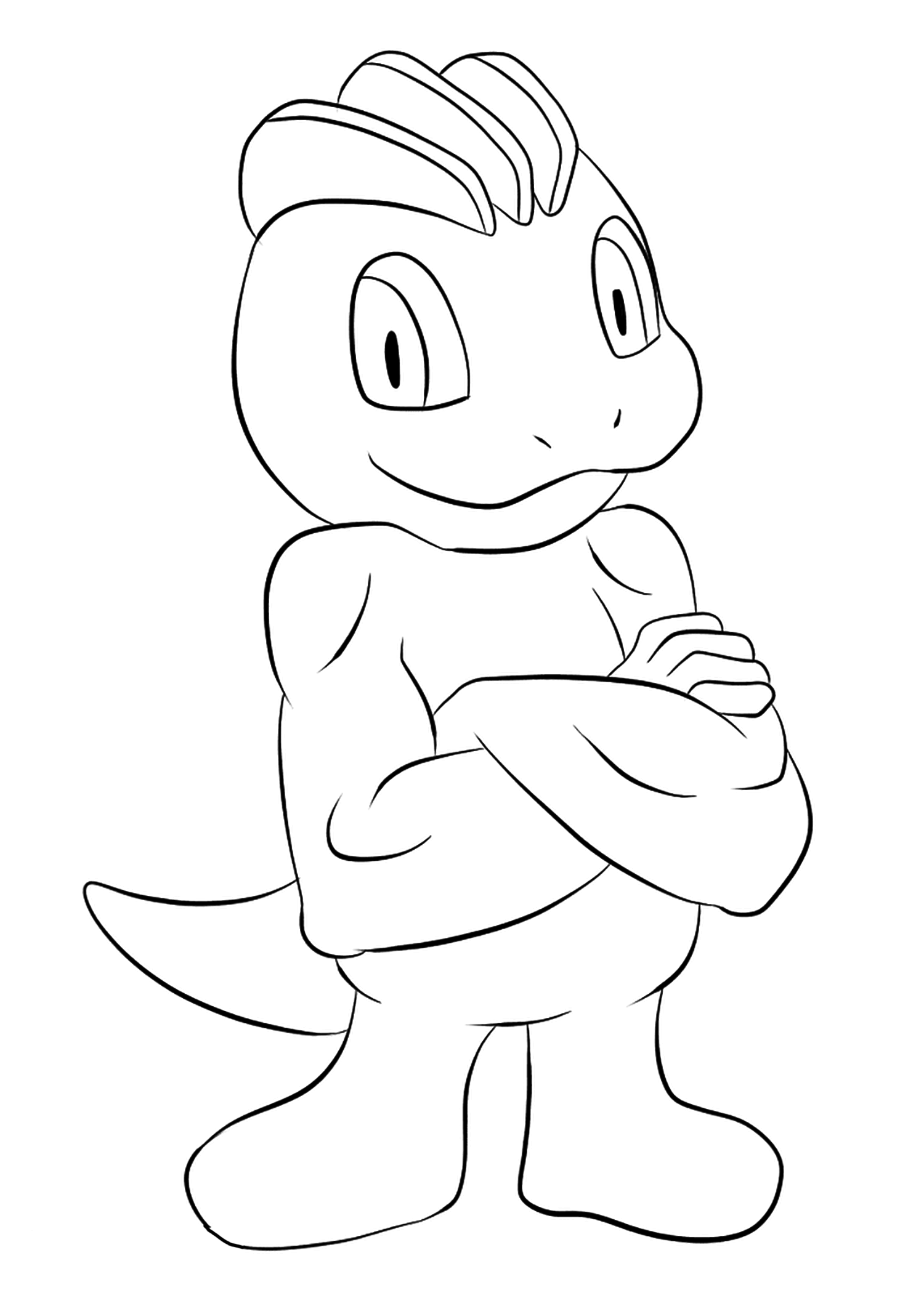 Machop (No.66). Machop Coloring page, Generation I Pokemon of type FightingOriginal image credit: Pokemon linearts by Lilly Gerbil on Deviantart.Permission:  All rights reserved © Pokemon company and Ken Sugimori.