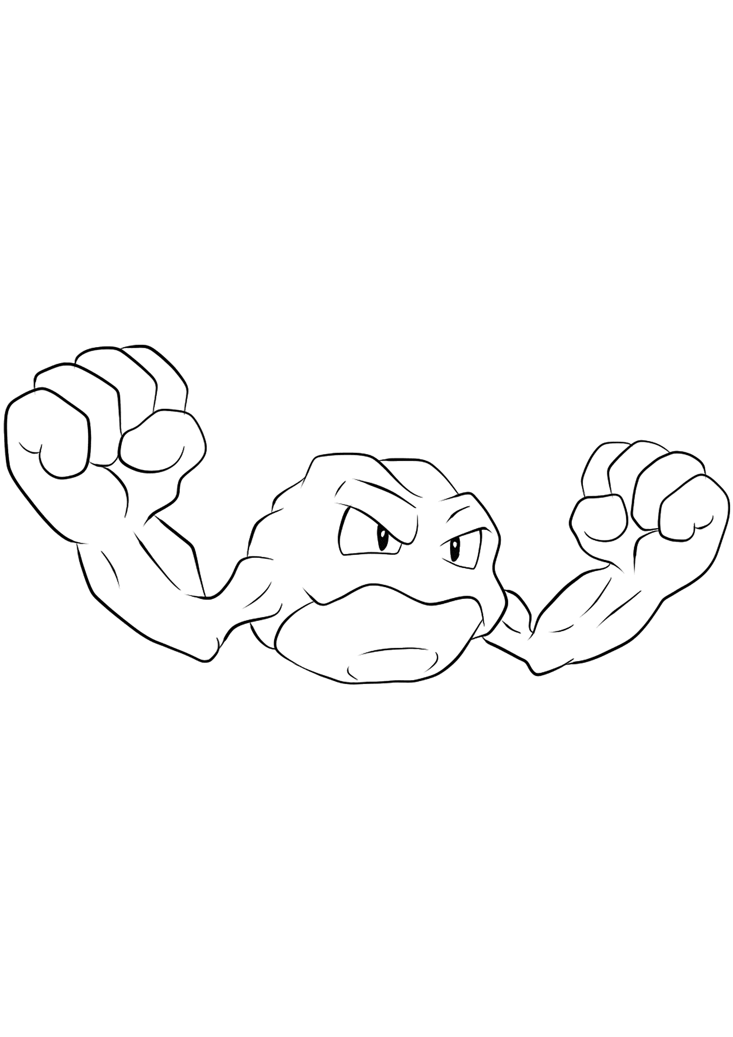 Geodude (No.74). Geodude Coloring page, Generation I Pokemon of type Rock and ElectrikOriginal image credit: Pokemon linearts by Lilly Gerbil on Deviantart.Permission:  All rights reserved © Pokemon company and Ken Sugimori.