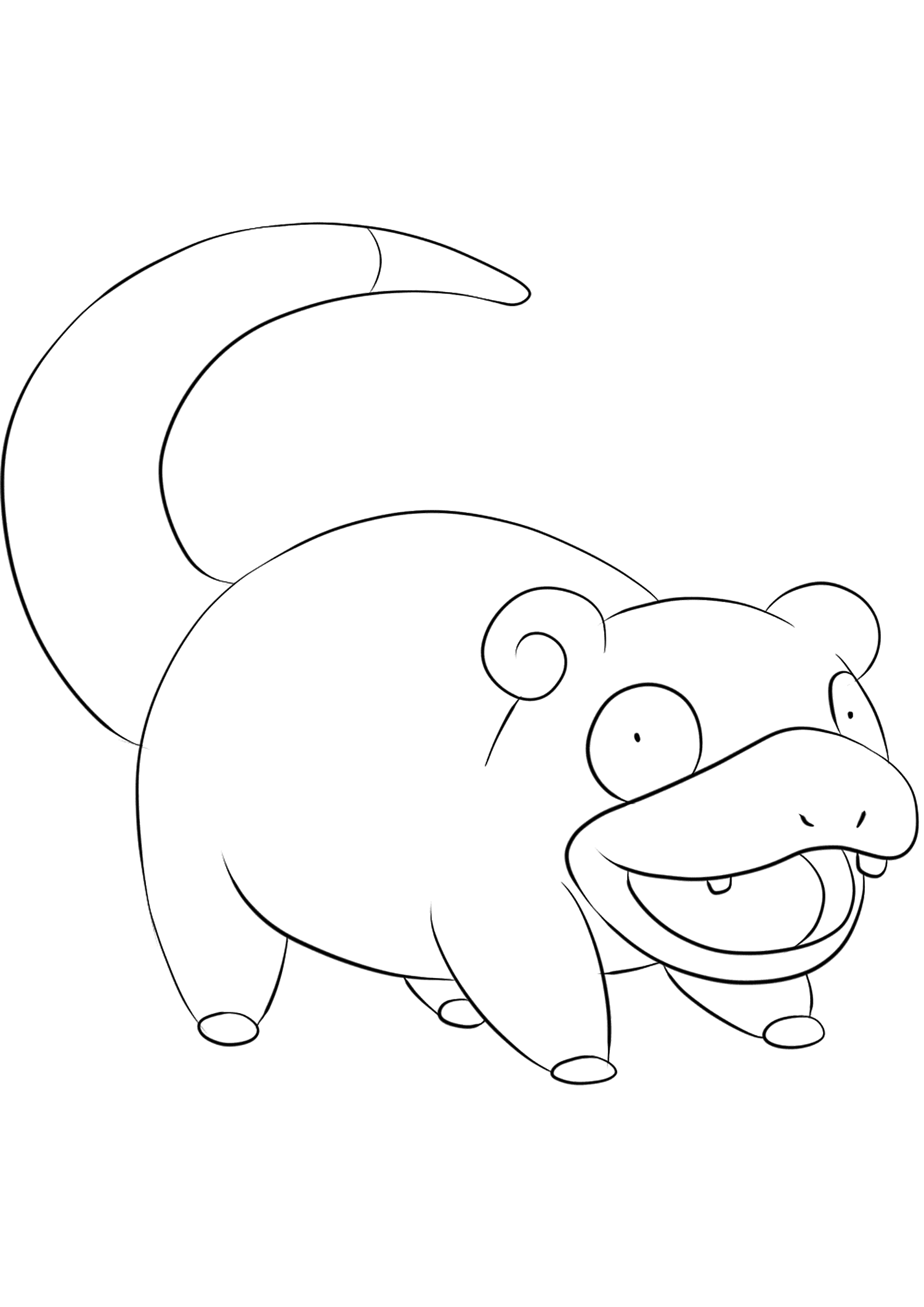 Slowpoke (No.79). Slowpoke Coloring page, Generation I Pokemon of type Water and PsychicOriginal image credit: Pokemon linearts by Lilly Gerbil on Deviantart.Permission:  All rights reserved © Pokemon company and Ken Sugimori.