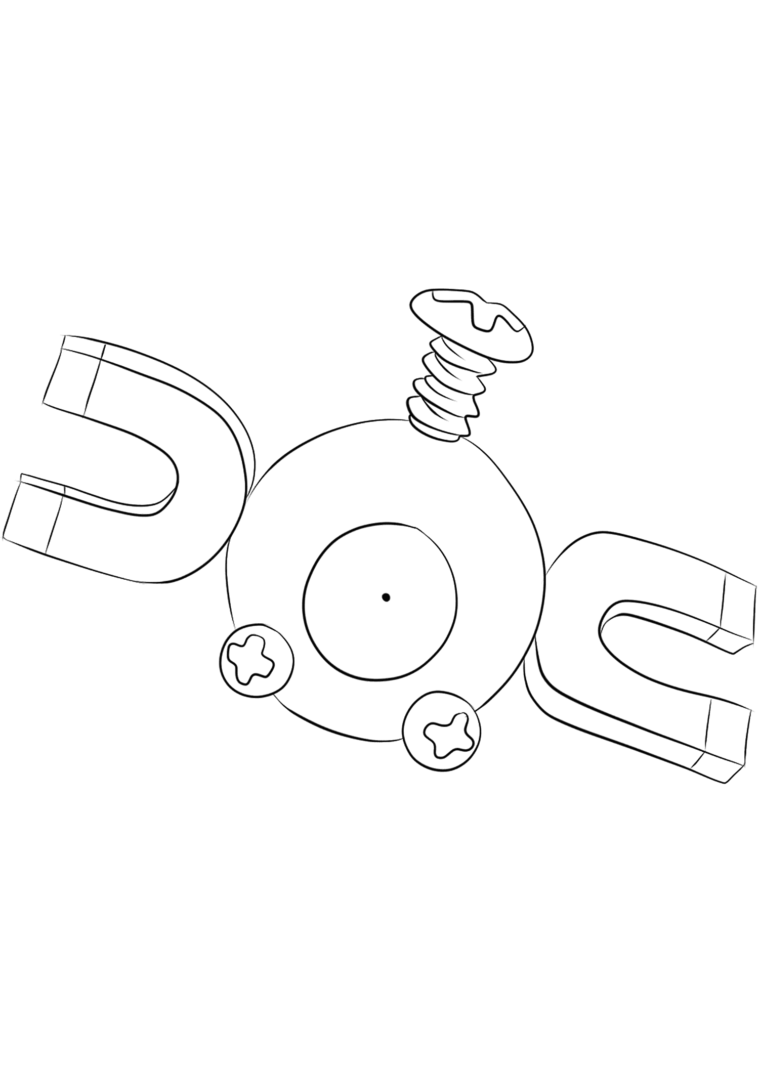 Magnemite (No.81). Magnemite Coloring page, Generation I Pokemon of type Electrik and SteelOriginal image credit: Pokemon linearts by Lilly Gerbil on Deviantart.Permission:  All rights reserved © Pokemon company and Ken Sugimori.