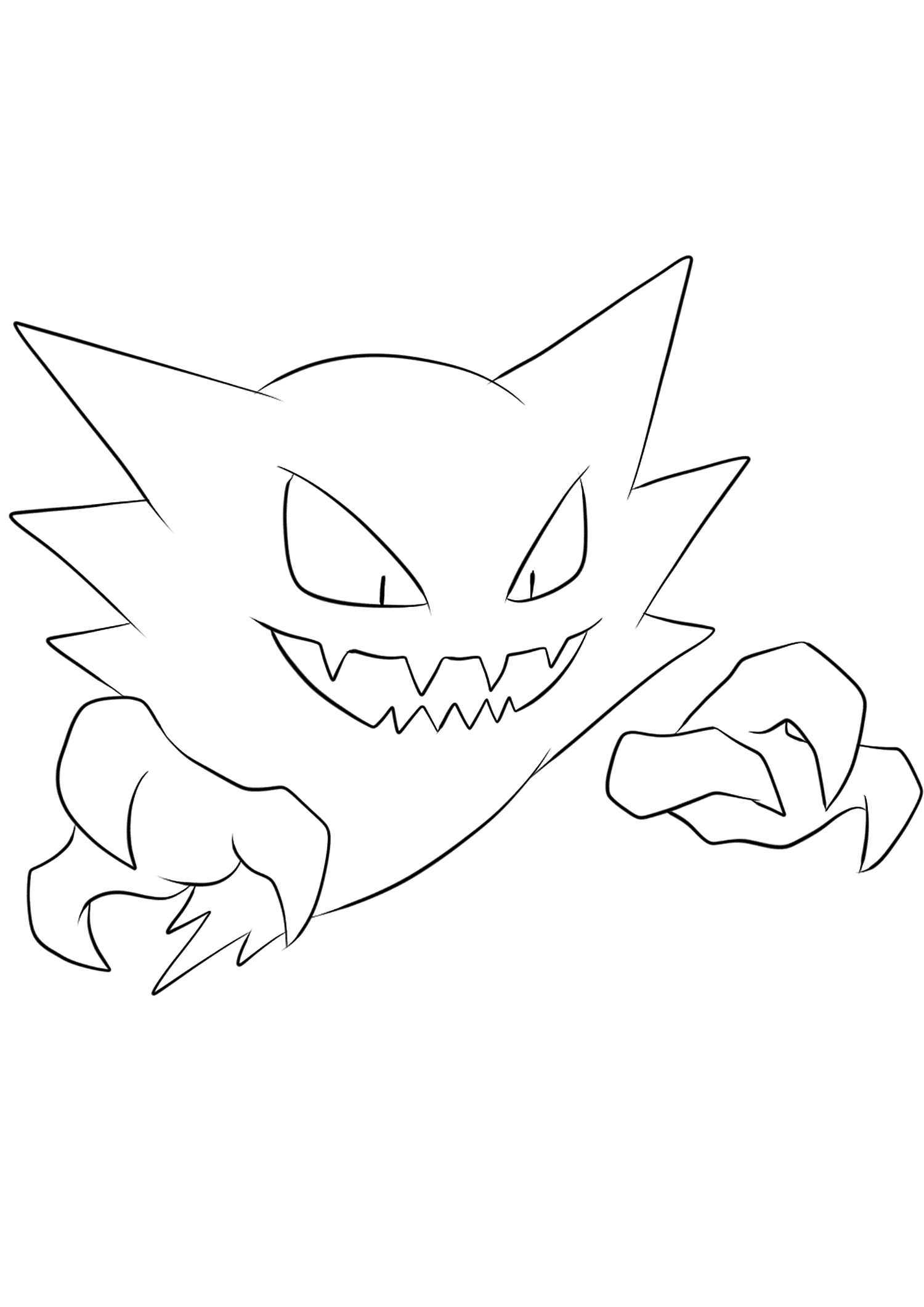 Haunter (No.93). Haunter Coloring page, Generation I Pokemon of type Ghost and PoisonOriginal image credit: Pokemon linearts by Lilly Gerbil on Deviantart.Permission:  All rights reserved © Pokemon company and Ken Sugimori.