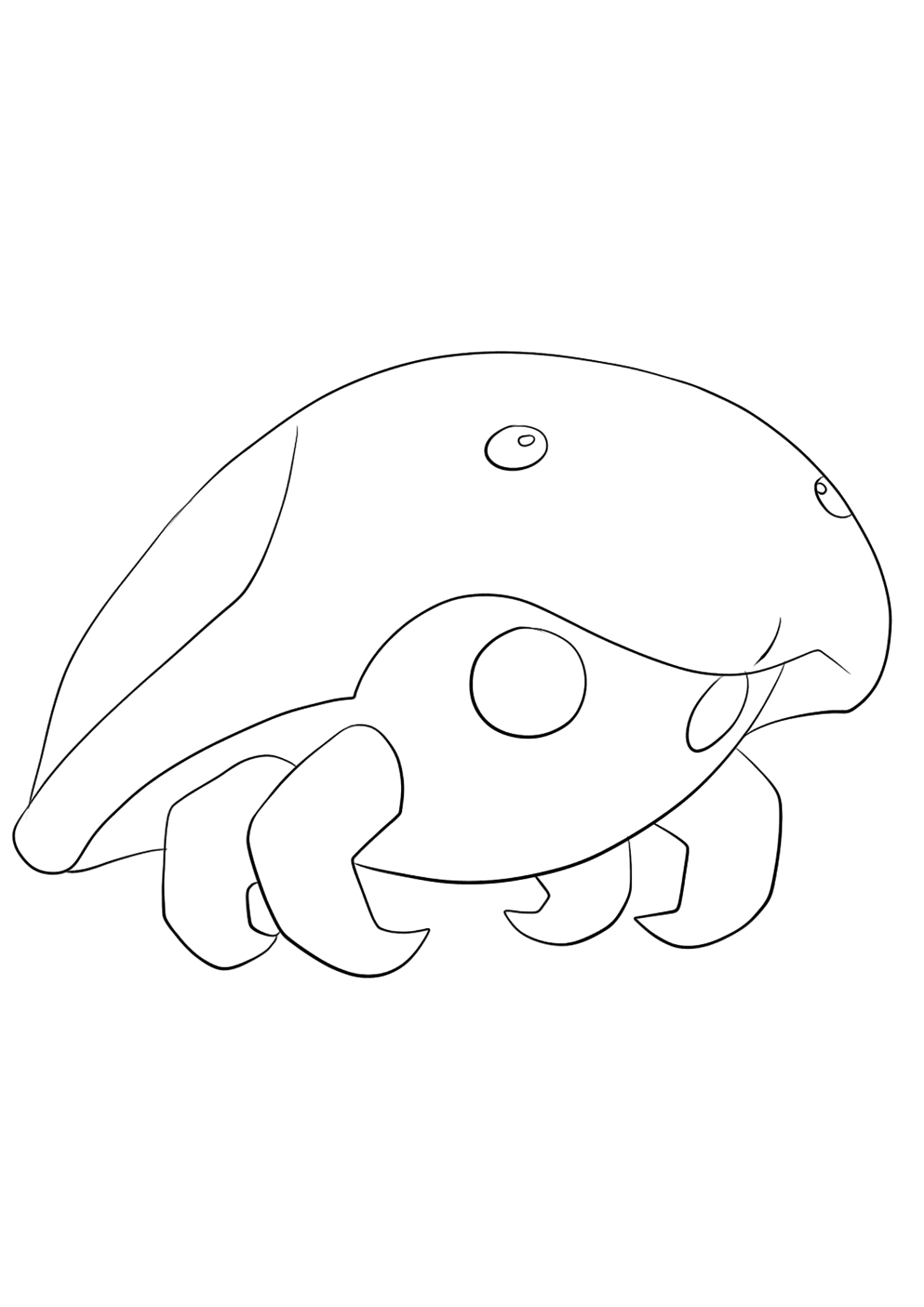 Kabuto (No.140). Kabuto Coloring page, Generation I Pokemon of type Rock and WaterOriginal image credit: Pokemon linearts by Lilly Gerbil on Deviantart.Permission:  All rights reserved © Pokemon company and Ken Sugimori.