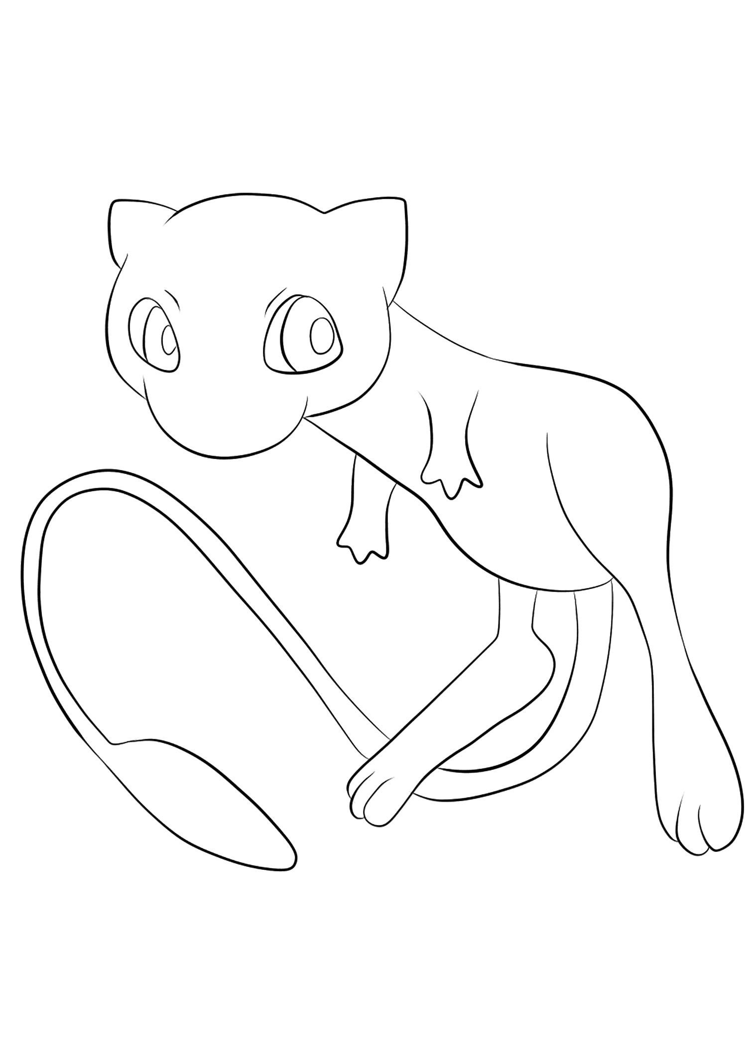 Mew (No.151). Mew Coloring page, Generation II Pokemon of type PsychicOriginal image credit: Pokemon linearts by Lilly Gerbil on Deviantart.Permission:  All rights reserved © Pokemon company and Ken Sugimori.