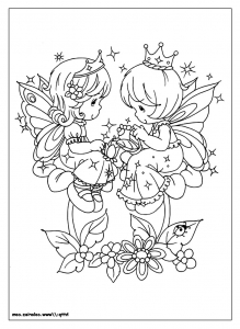 Free Precious Moments drawing to download and color
