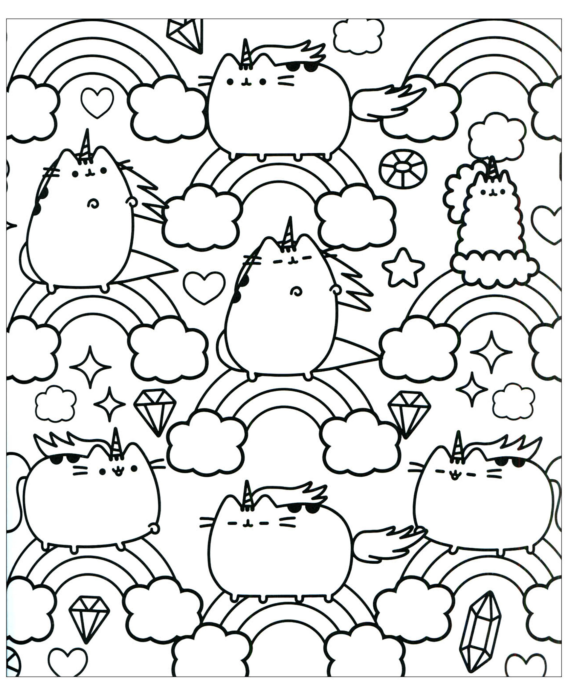 Download 253+ Kawaii Printable Cute Pusheen Coloring Pages PNG PDF File