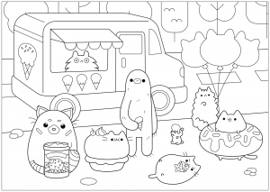 pusheen free printable coloring pages for kids