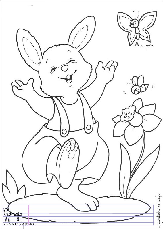 Cute rabbit to color
