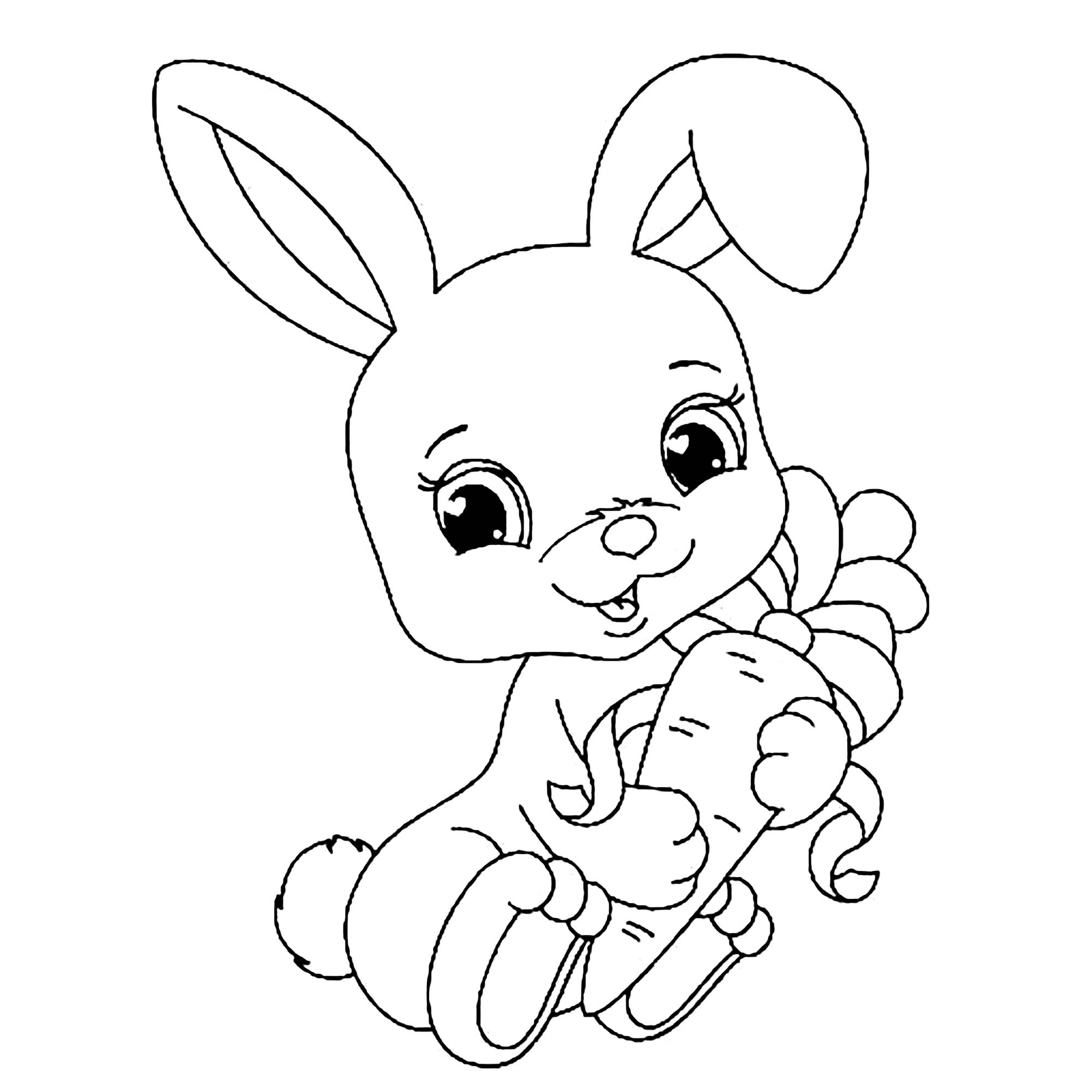 Rabbit-free-to-color-for-children - Rabbit Kids Coloring Pages