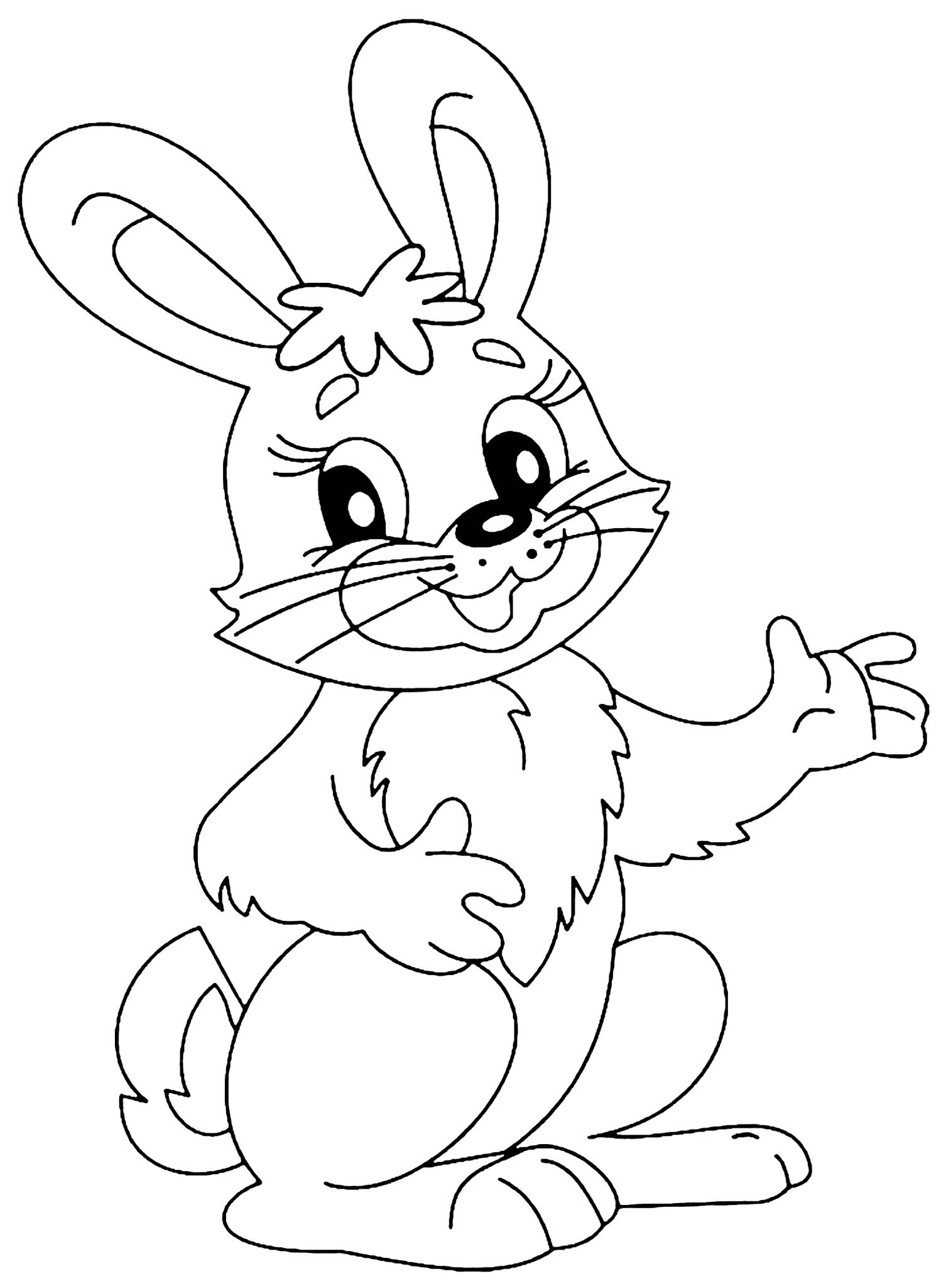 Download Rabbit to color for children - Rabbit Kids Coloring Pages
