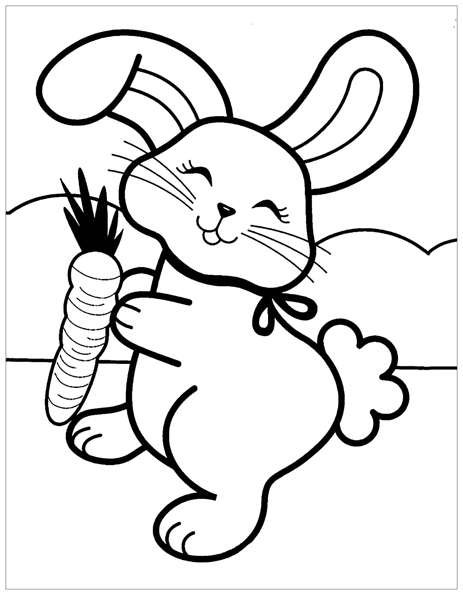 hopping bunny coloring pages