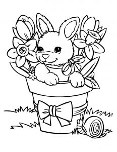 spring coloring pages for kids bunny