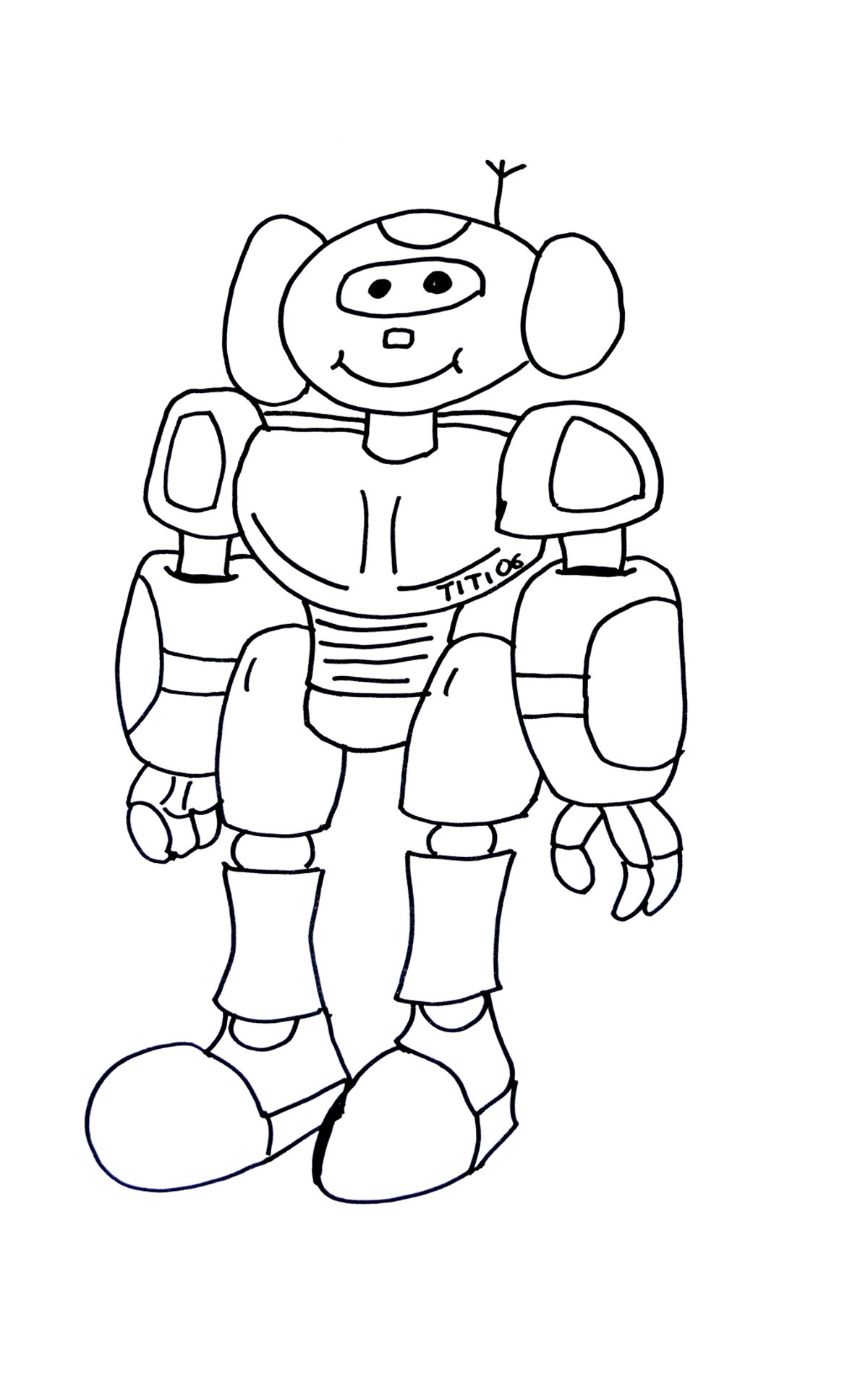 Robots to color for kids Robots Kids Coloring Pages