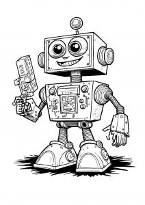 Robots - Free printable pages for kids