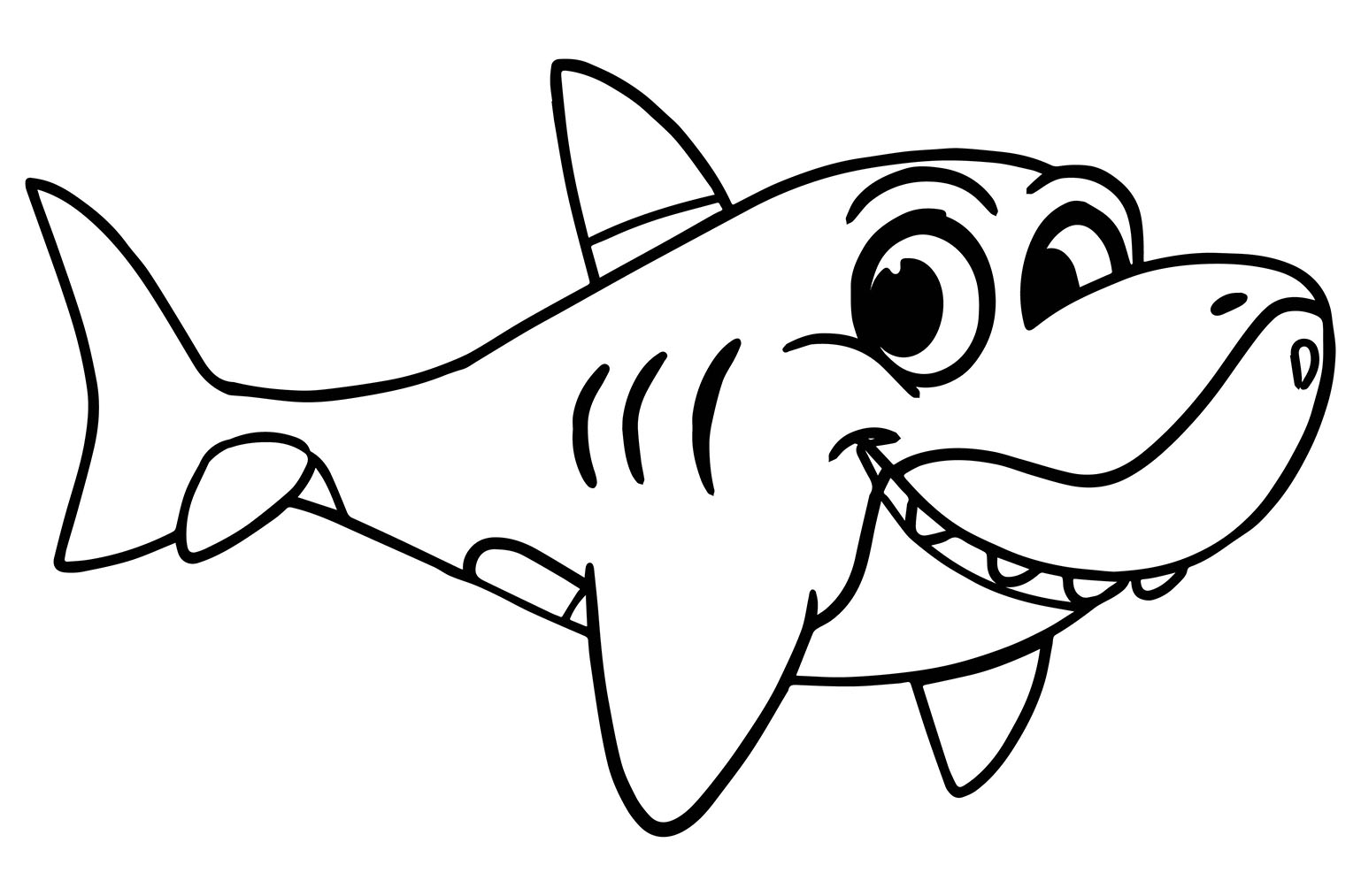 Sharks to color for children - Sharks Kids Coloring Pages