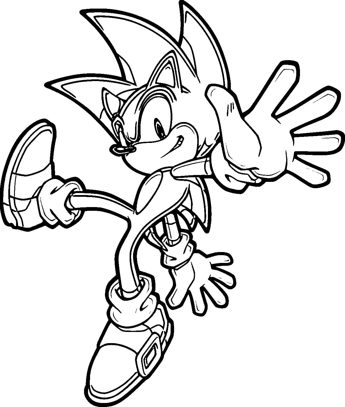 Sonic in motion - Sonic Kids Coloring Pages