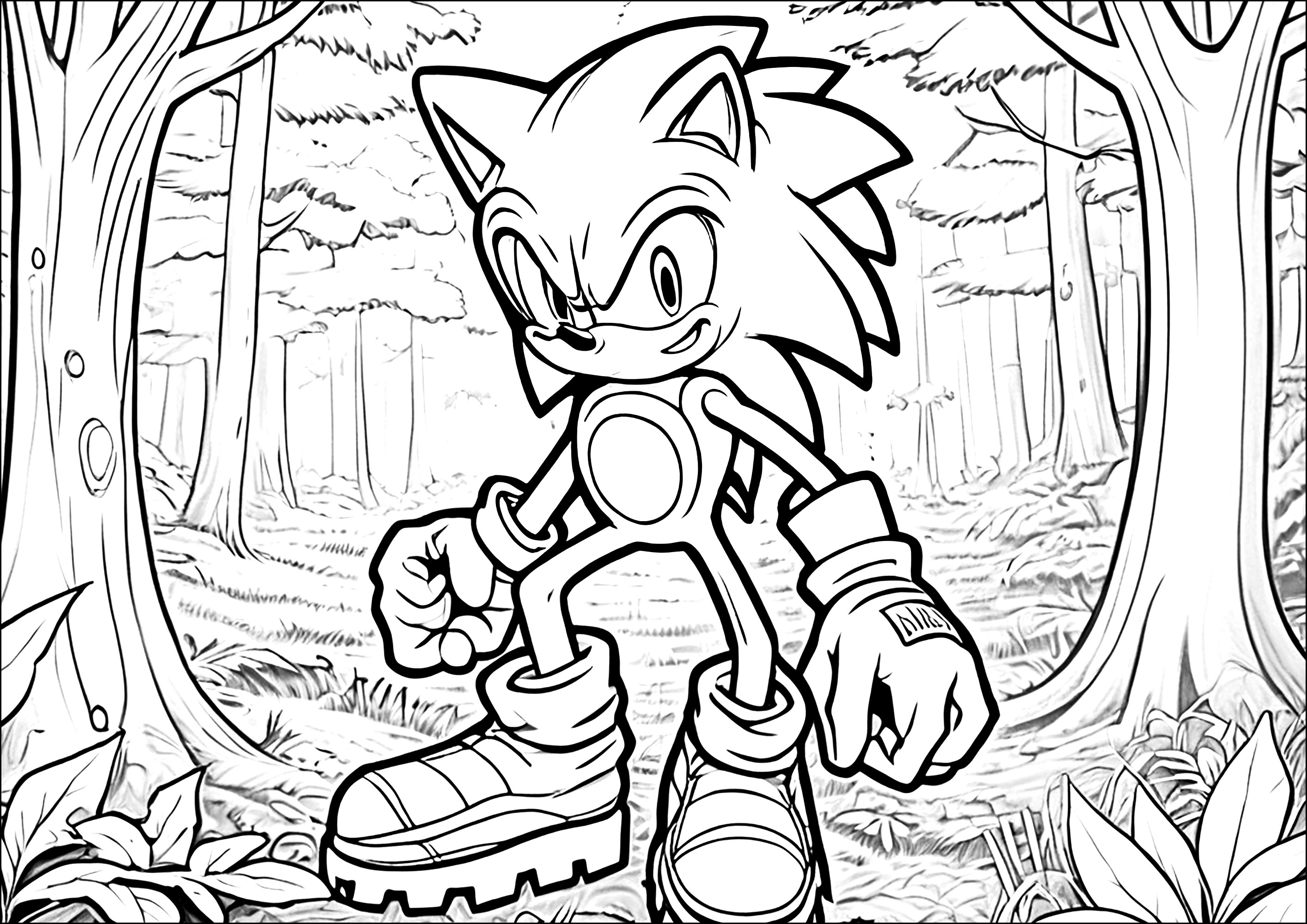 sonic coloring page to print