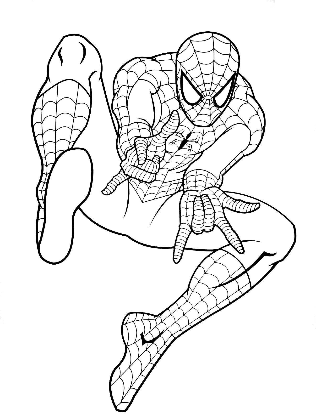 spiderman cartoon coloring pages