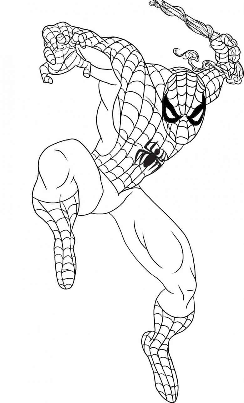 Spiderman coloring pages for kids - Spiderman Kids Coloring Pages