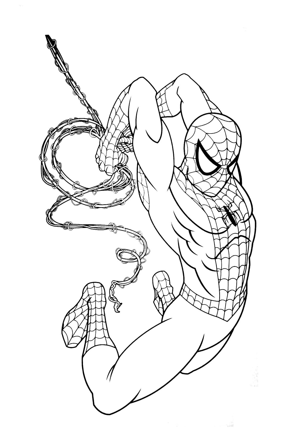 Simple Spiderman coloring pages for kids