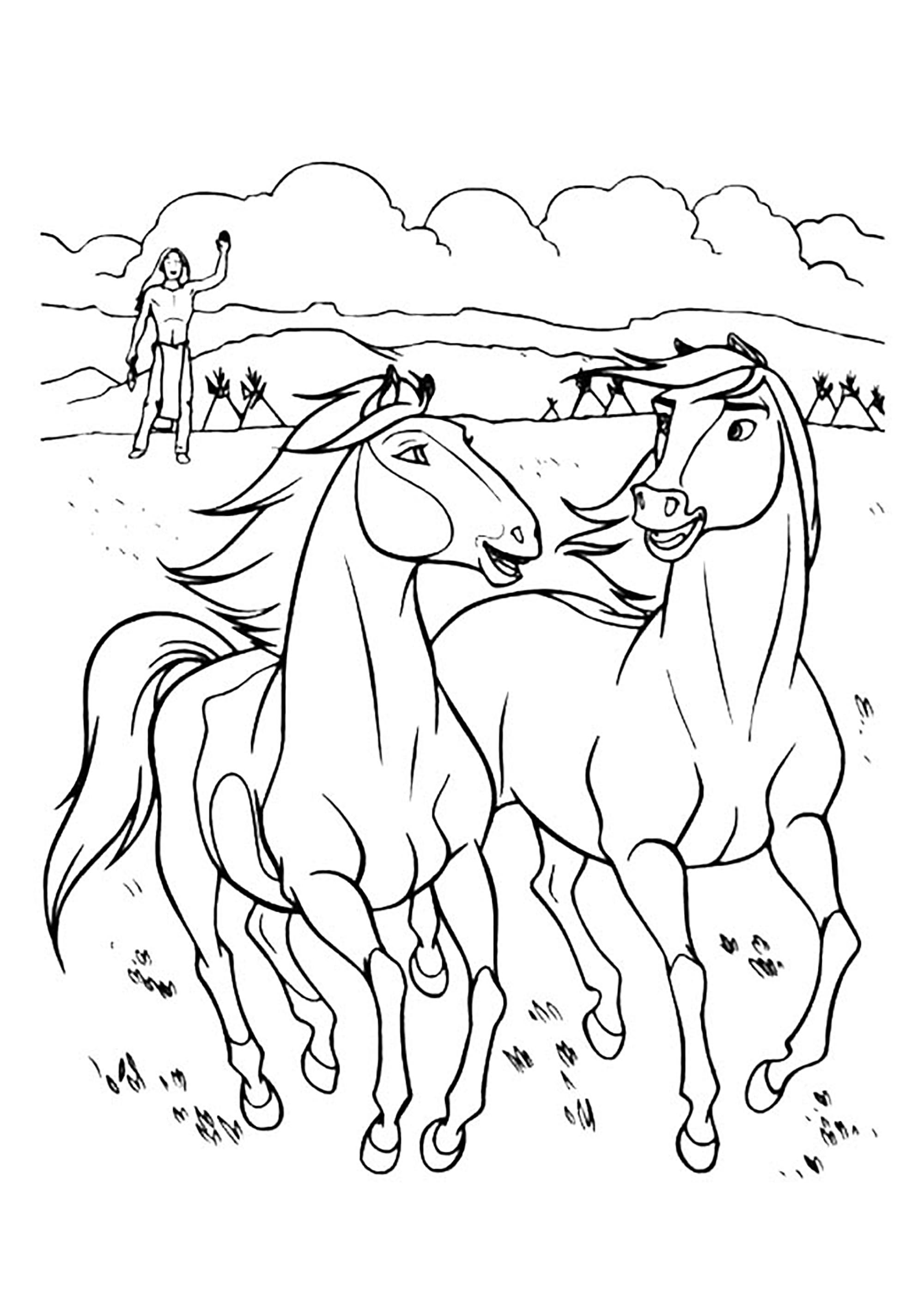 kleurplaat paarden spirit / kleurplaat spirit samen vrij