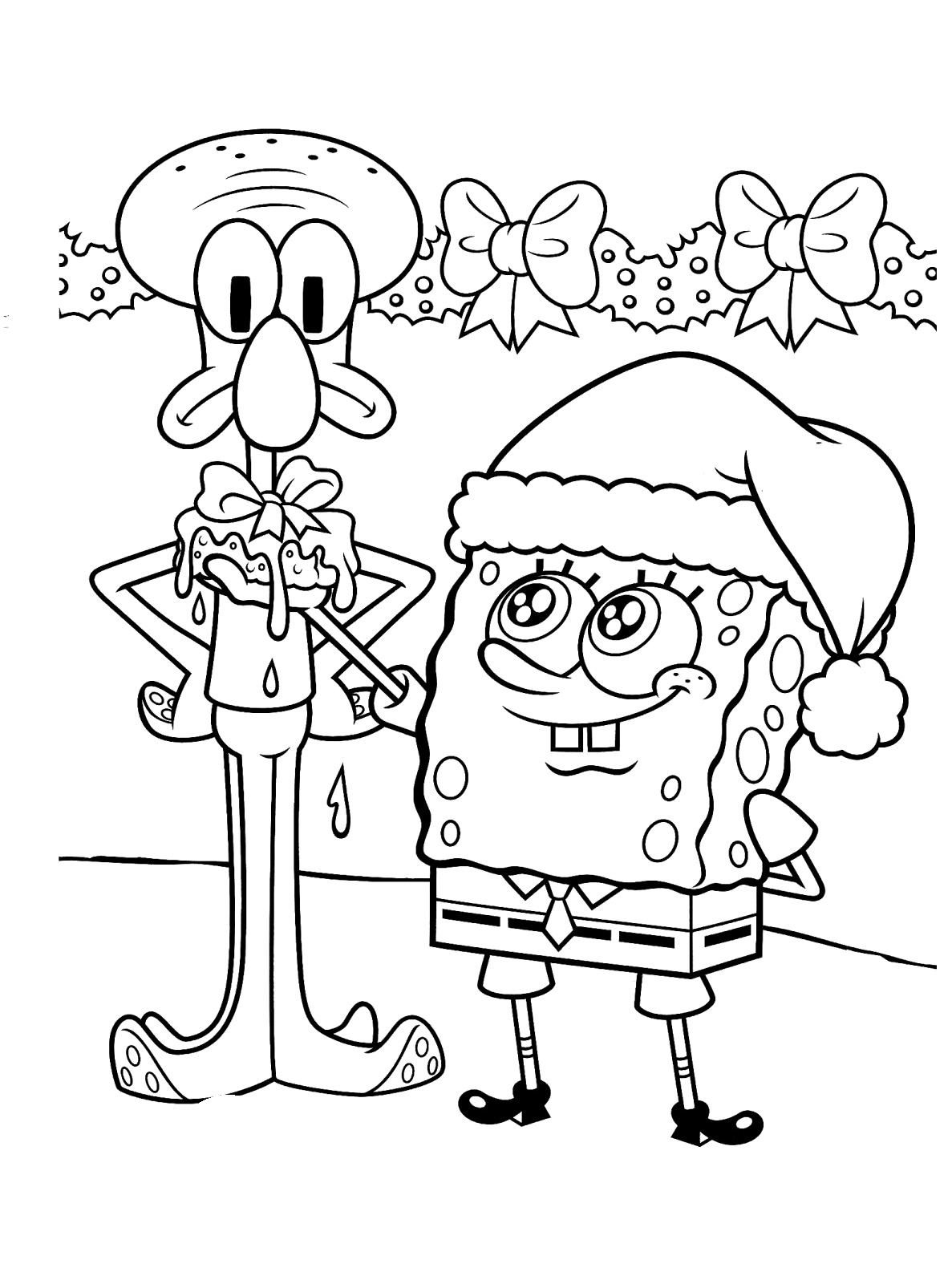 spongebob and patrick christmas coloring pages
