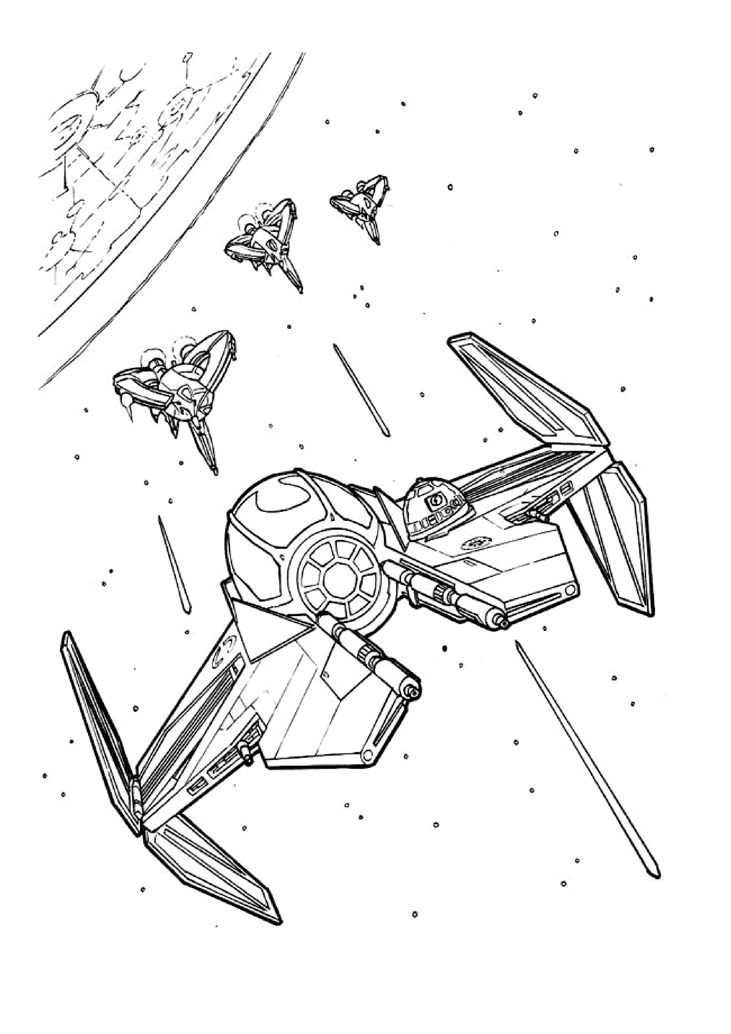 Tie Fighter - Star Wars Kids Coloring Pages