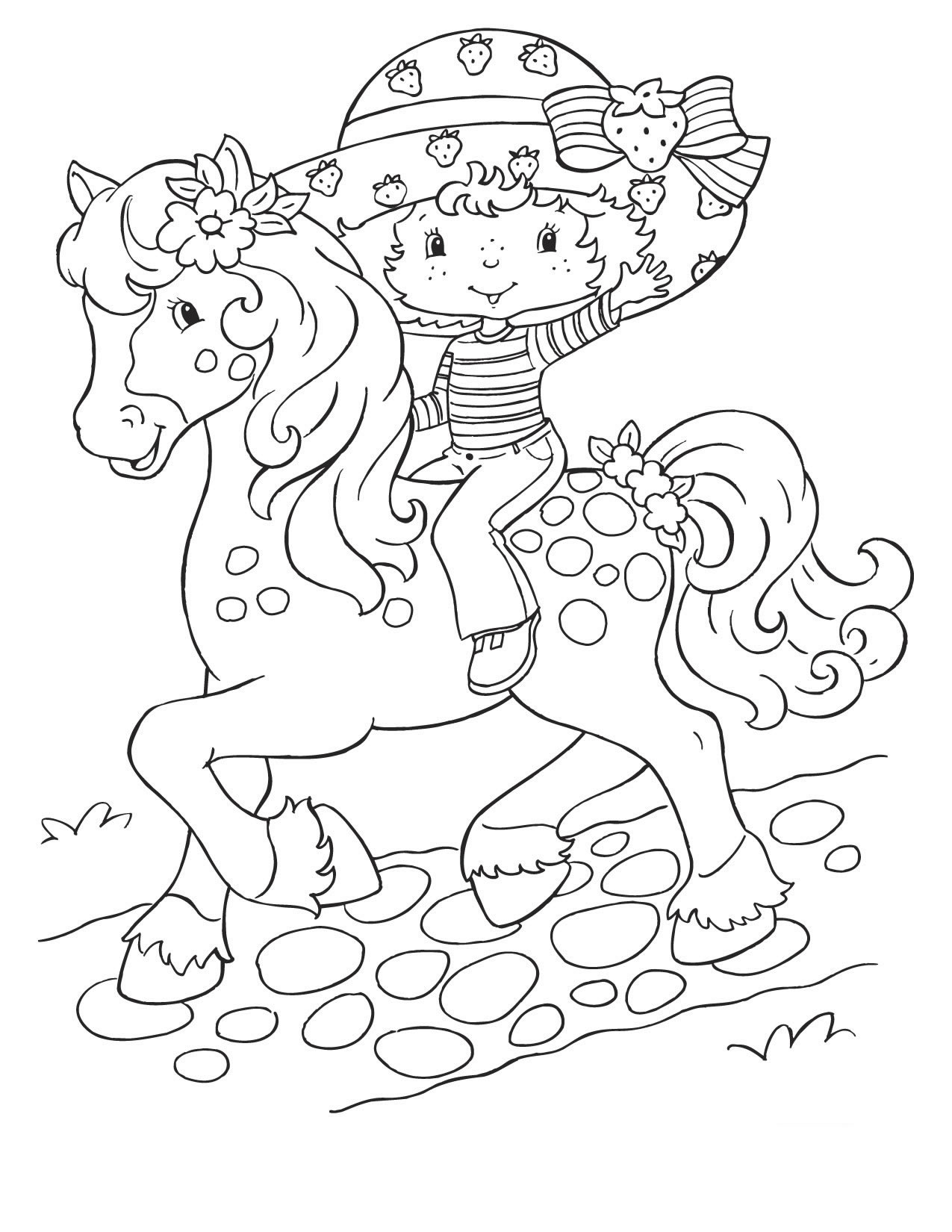 Strawberry Shortcake coloring pages for kids to print - Strawberry Shortcake  Kids Coloring Pages
