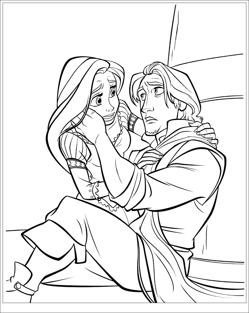 tangled flynn coloring page