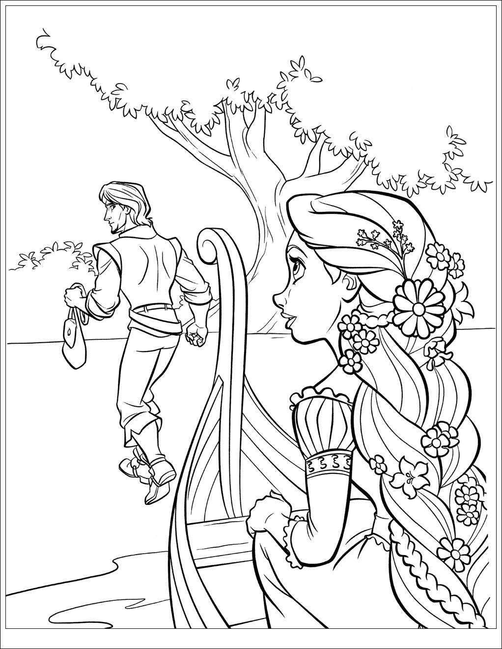 Tangled to color for children - Tangled Kids Coloring Pages