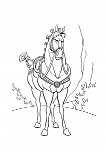 tangled coloring page maximus