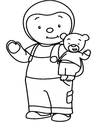 Coloring of T'choupi for children - Tchoupi Kids Coloring Pages