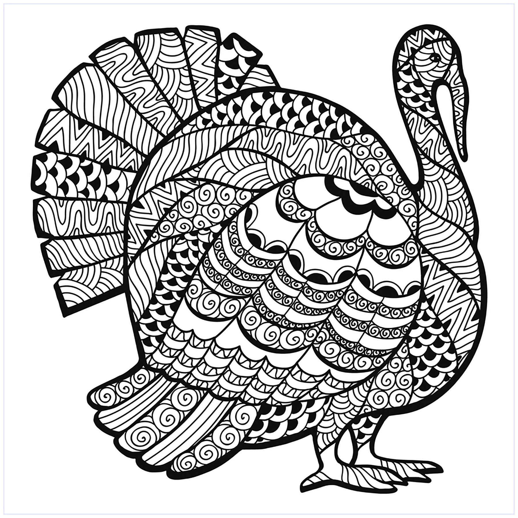 Animal Coloring Pages For Kids Printable Thanksgiving with simple drawing