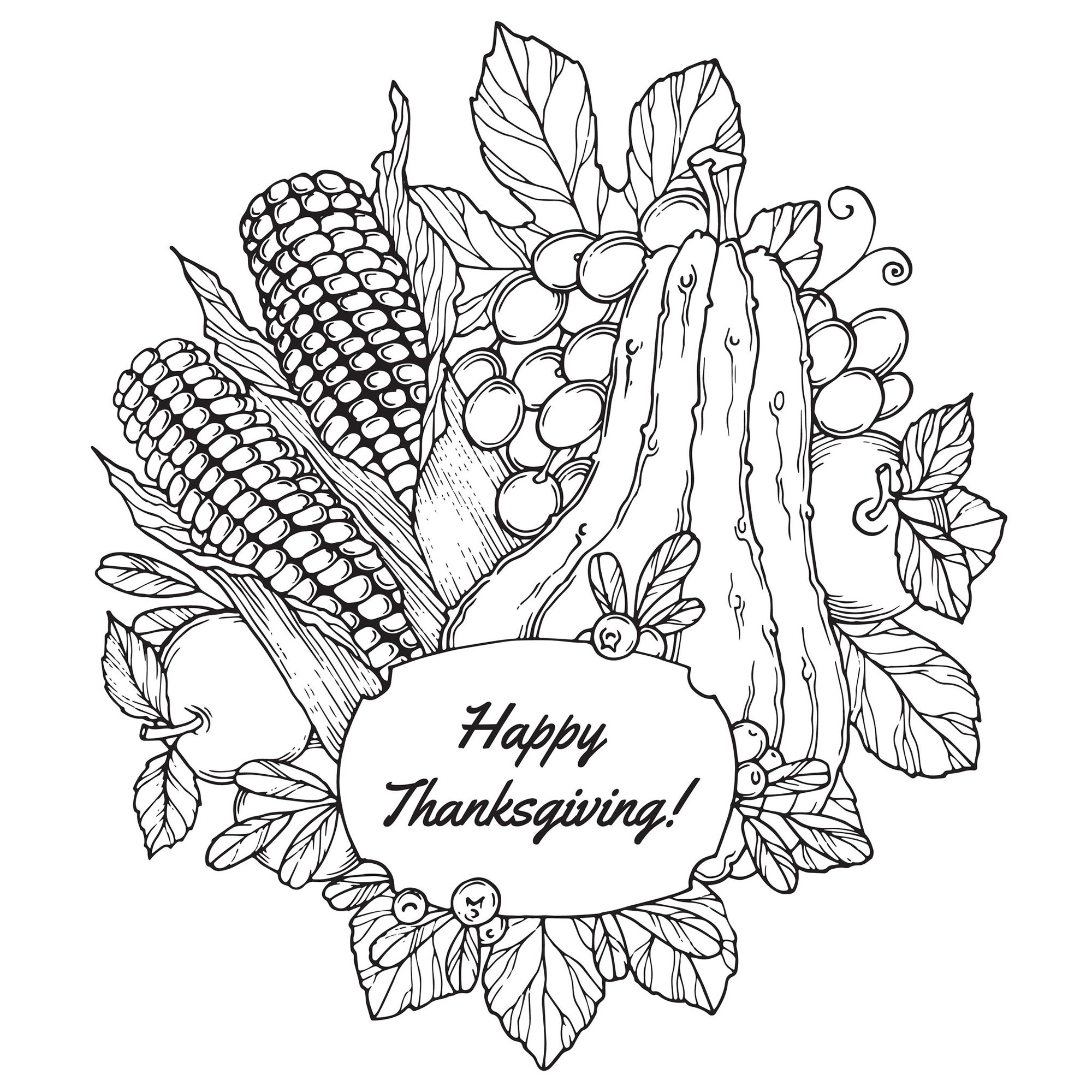 Free Thanksgiving drawing to download and color Thanksgiving Kids