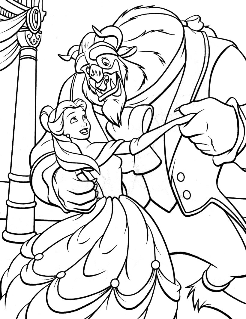 Beauty And The Beast Colouring In
