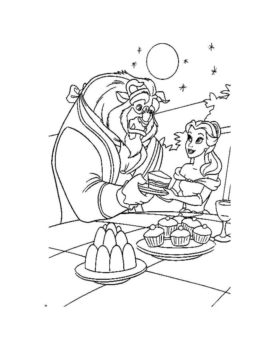 Free Beauty and the Beast drawing to download and color - The Beauty