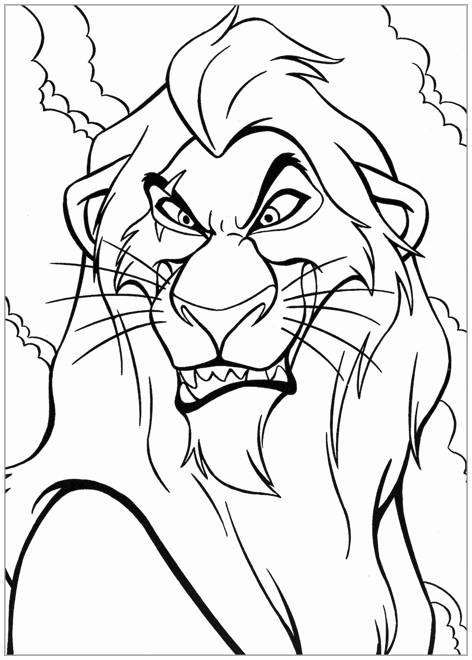 Scar The Lion King Kids Coloring Pages