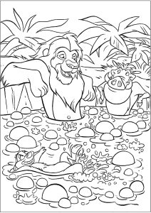 timon and pumbaa hakuna matata coloring page