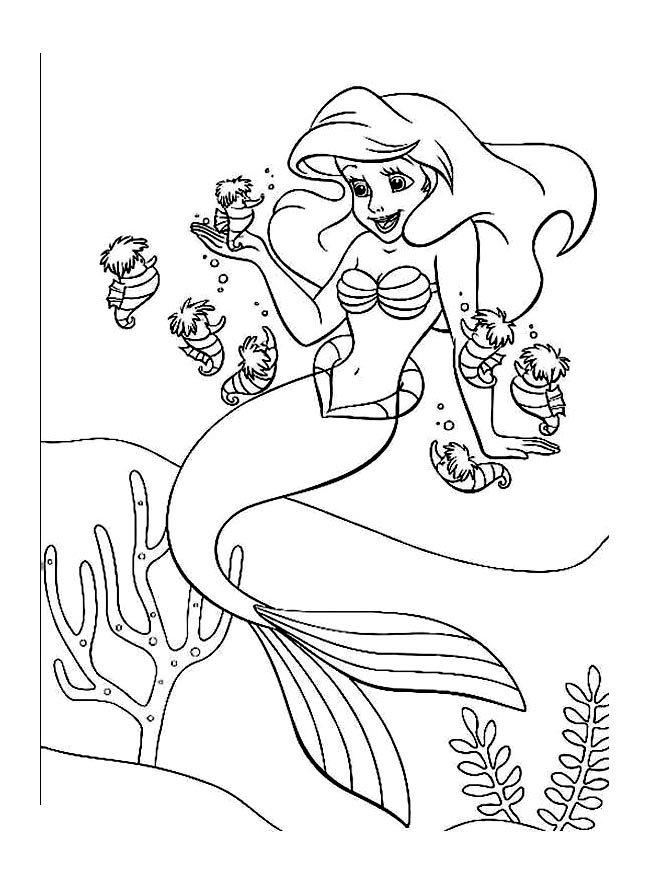 the little mermaid free to color for kids  the little