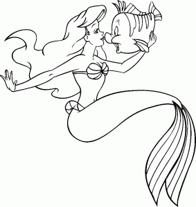 baby ariel the little mermaid coloring pages