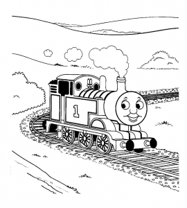 Image of Thomas and his friends to print and color